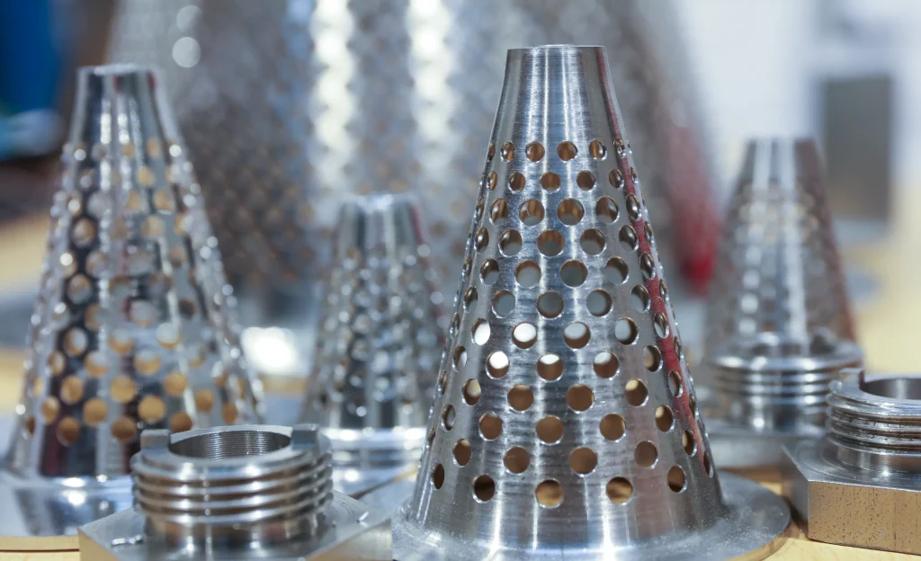 Perforated metal strainer cones